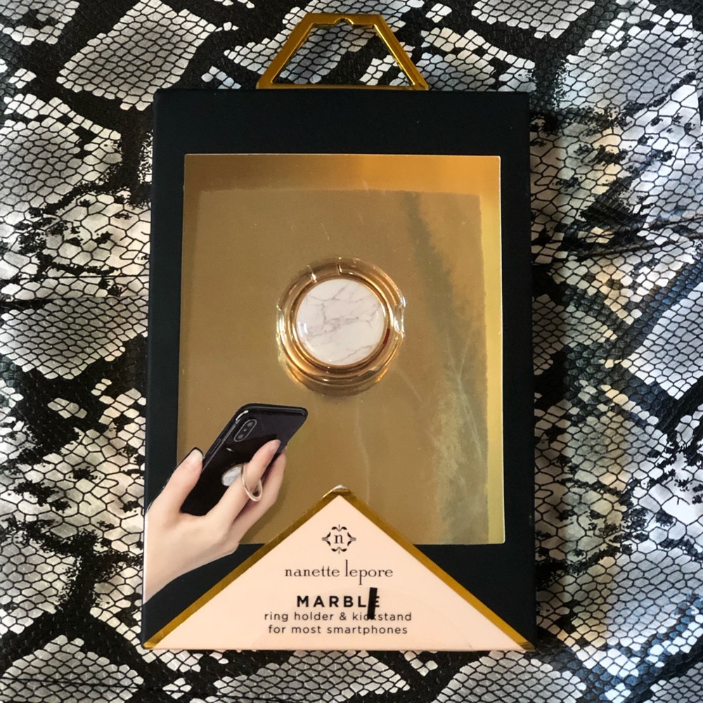 Nanette Lepore  Black Floating Glitter Ring Holder